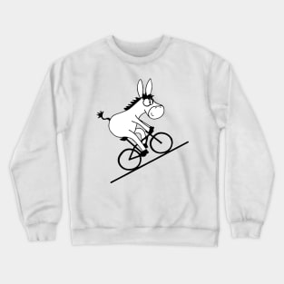 Donkey Riding Bicycle Crewneck Sweatshirt